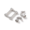 925 Sterling Silver Micro Pave Clear Cubic Zirconia Fold Over Clasps SE-CBAF1B0-04P-3