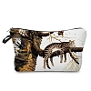 Asleep Cat Print Linen Cosmetic Zipper Pouches PW-WG7274F-05-1