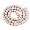 Dyed Natural Fossil Beads Strands G-T139-6mm-66A-3
