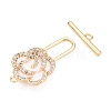 Brass Micro Pave Clear Cubic Zirconia Toggle Clasps KK-N054-143G-A-2