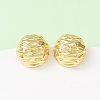 Textured Round Brass Stud Earrings EJEW-D346-05G-2