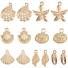 56Pcs 7 Styles Light Gold Marine Animal Alloy Pendants FIND-SC0012-78-1