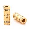 Brass Micro Pave Clear Cubic Zirconia Tube Beads X-ZIRC-P086-04G-3
