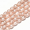 Oval Natural Cultured Freshwater Pearl Beads Strands PEAR-N012-07I-3