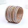 9-row Suede Cord & Rhinestone & Alloy Rivet Wrap Bracelets WG9BE7D-13-1