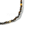 2mm Natural Tiger Eye Faceted Round Beaded Stretch Bracelets for Women BJEW-JB10843-04-3