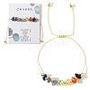 Chakra Bohemian Style Natural Mixed Gemstone Chip Braided Bead Bracelets for Women Men XQ9440-1