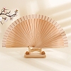 Spanish Solid Color Bamboo with Paper Folding Fan PW-WGF3F0E-01-1