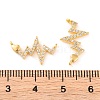 Brass Micro Pave Clear Cubic Zirconia Connector Charms KK-U017-01A-G-3