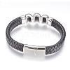 Leather Cord Bracelets BJEW-F274-23AS-3