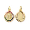 Brass Micro Pave Colorful Cubic Zirconia Pendants KK-E068-VF130-1