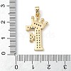 Rack Plating Brass Micro Pave Cubic Zirconia Pendants KK-D535-01F-RS-3