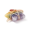 Chakra Natural Mixed Stone Pendants PALLOY-JF01878-02-4