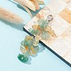 Natural Green Aventurine & Citrine Chip Beaded Pendant Decorations HJEW-JM01234-05-4