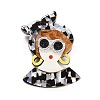 Fashion Girl Acrylic Badge JEWB-C013-04A-1