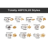 40Pcs 20 Styles 201 Stainless Steel Stud Earring Findings STAS-TA0001-91-22