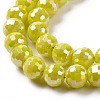 Electroplate Opaque Solid Color Glass Beads Strands GLAA-E036-11D-4