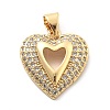 Rack Plating Brass with Cubic Zirconia Pendants KK-Q017-06C-G-1