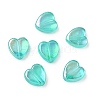 Green AB color Plated Acrylic Heart Beads X-PL539-837-2