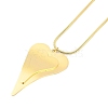 304 Stainless Steel Round Snake Chain Heart Pendant Necklaces for Women NJEW-H038-01G-1