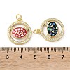 Brass Micro Pave Clear Cubic Zirconia Pendants KK-C045-17G-3