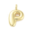 Rack Plating Brass Balloon Letter Pendants KK-C050-01G-P-1