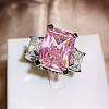 Brass Rhinestone Finger Rings for Women WG7E028-01-3