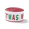 Christmas Theme Polyester Imitation Linen Wrapping Ribbon SRIB-P020-01C-6