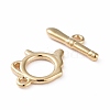 Eco-friendly Brass Toggle Clasps KK-D082-13G-2