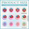 4Pcs 4 Colors Silicone Replacement Strawberry Thumb Grip Caps AJEW-GF0009-57-2
