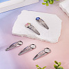 15Pcs 3 Styles 304 Stainless Steel Snap Hair Clip Finding STAS-TA0006-49-7