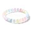 Dyed Natural Selenite Round Beaded Stretch Bracelets for Women BJEW-G731-01B-5