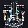 Transparent Acrylic T-Bar Riser Earring Display Stands EDIS-WH0021-03B-1