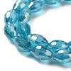 Transparent Electroplate Glass Beads Strands EGLA-A037-T6x8mm-B16-3