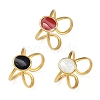 Oval 304 Stainless Steel Enamel Cuff Rings for Women RJEW-G355-03G-2