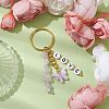 Alloy Acrylic Enamel with Natural Amethyst Keychain KEYC-JKC00805-05-2