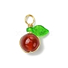 4Pcs 4 Styles Natural Lapis Lazuli & Carnelian(Dyed and Heated) & Rose Quartz & Amethyst Apple Pendants PALLOY-JF03387-3