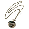 Alloy Glass Pendant Pocket Necklace WACH-S002-01AB-2