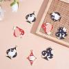 12 Pieces Cat Poker Charms Enamel Playing Card with Cat Charms Cute Animal Pendant for Jewelry Necklace Earring Making Crafts JX735A-4