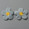 5-Petal Flower Shape Two Tone Crochet Appliques DIY-WH0399-61E-1