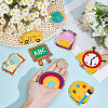 8Pcs 8 Styles Back to School Polyester Clothing Patches PATC-CY0001-55-3