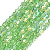 Electroplate Transparent Glass Beads Strands EGLA-K015-18N-1