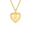 Golden Tone Brass Cable Chain Letter Heart Pendant Necklaces for Women PW-WG67FD6-11-1