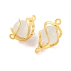 Brass Wrapped Cat Eye Glass Connector Charms KK-U024-11G-2