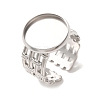 Woven Bezel 304 Stainless Steel Cuff Ring Components SA-CBAD8FA-01P-04-1