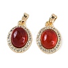 Natural Carnelian(Dyed & Heated) Oval Pendants KK-P283-41G-1