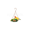 1Pc Leaf Iron Bird Hanging Feeder Tray AJEW-GA0007-34-8