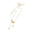 Natural Topaz Jade Chip Beads Moon Pendant Brass Cable Chain Necklaces for Women NJEW-TA00257-02-3