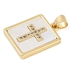 Rack Plating Brass Micro Pave Cubic Zirconia Pendants KK-P287-44A-G-2