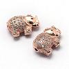 Rack Plating Brass Cubic Zirconia Beads ZIRC-S032-01RG-2